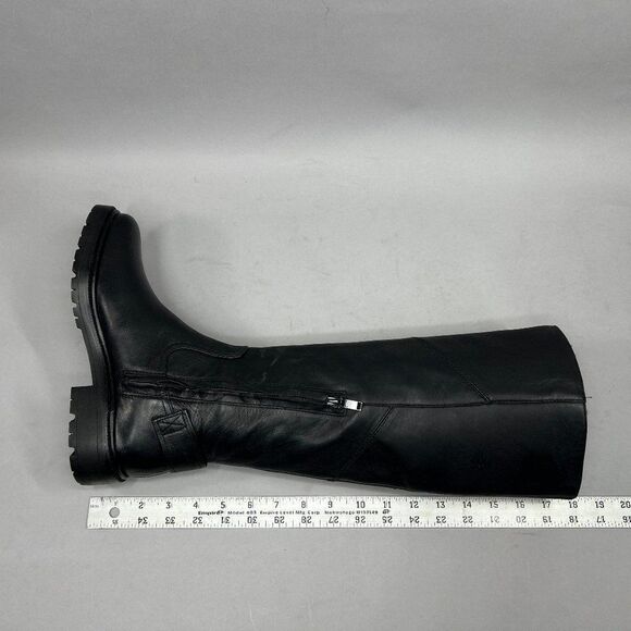 Sam Edelman Lacy Boots Women's Size 7 Black Leather Knee High Motorcycle Moto - Picture 13 of 16